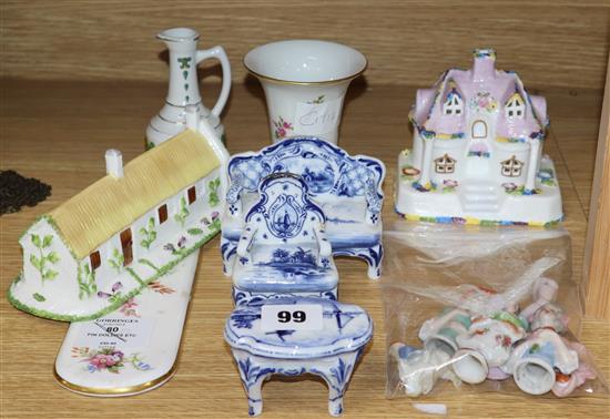 A collection of Coalport pin dollies and other ceramics